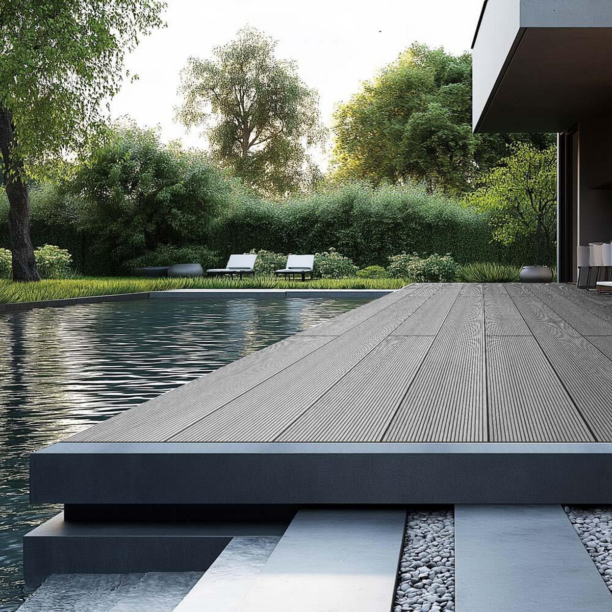 TERRASSENDIELEN SAMANA - Hellgrau, 30 m² - Hellgrau, Kunststoff (220/14.6/2.1cm) - Home Deluxe