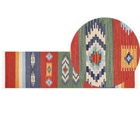 KELIM-TEPPICH Kamaris 300/80 cm - Multicolor, Textil (80/300cm) - Beliani