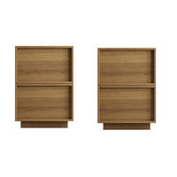 NACHTTISCH 38/48/50 cm eichefarben aus MDF mit 2 Schubladen - Braun, Holzwerkstoff (45/54/38cm) - OKWISH