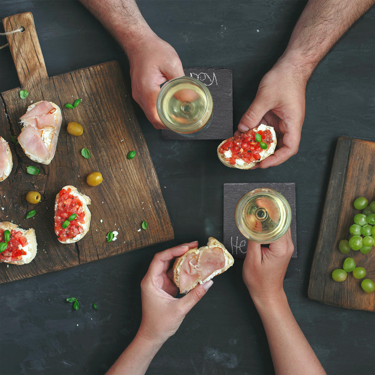 8XPODLOŽKY z bridlice - viacfarebná, plast/kameň (11.5/11.5cm) - Relaxdays