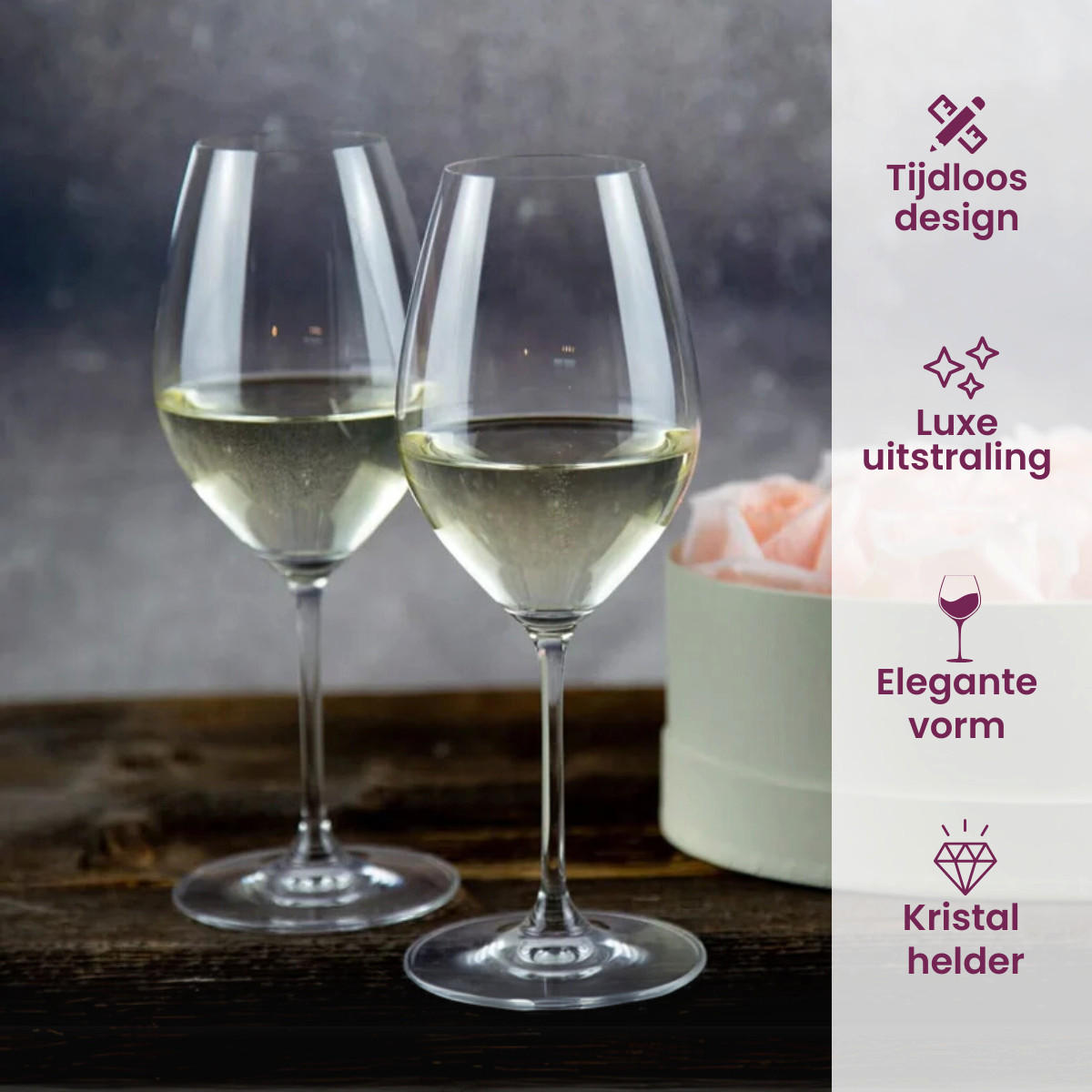 WEISSWEINGLAS Vinum, 8er Set Viognier, hochwertiges Glas, 350 ml - Transparent, Glas (0.35L) - Riedel