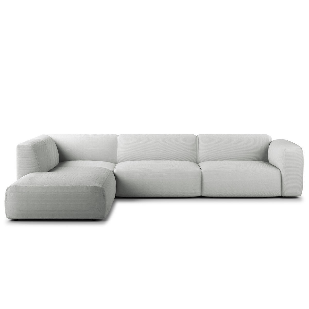 3-SITZER ECKSOFA mit Recamiere - Schwarz/Grau, Kunststoff/Textil (295/231cm) - home24
