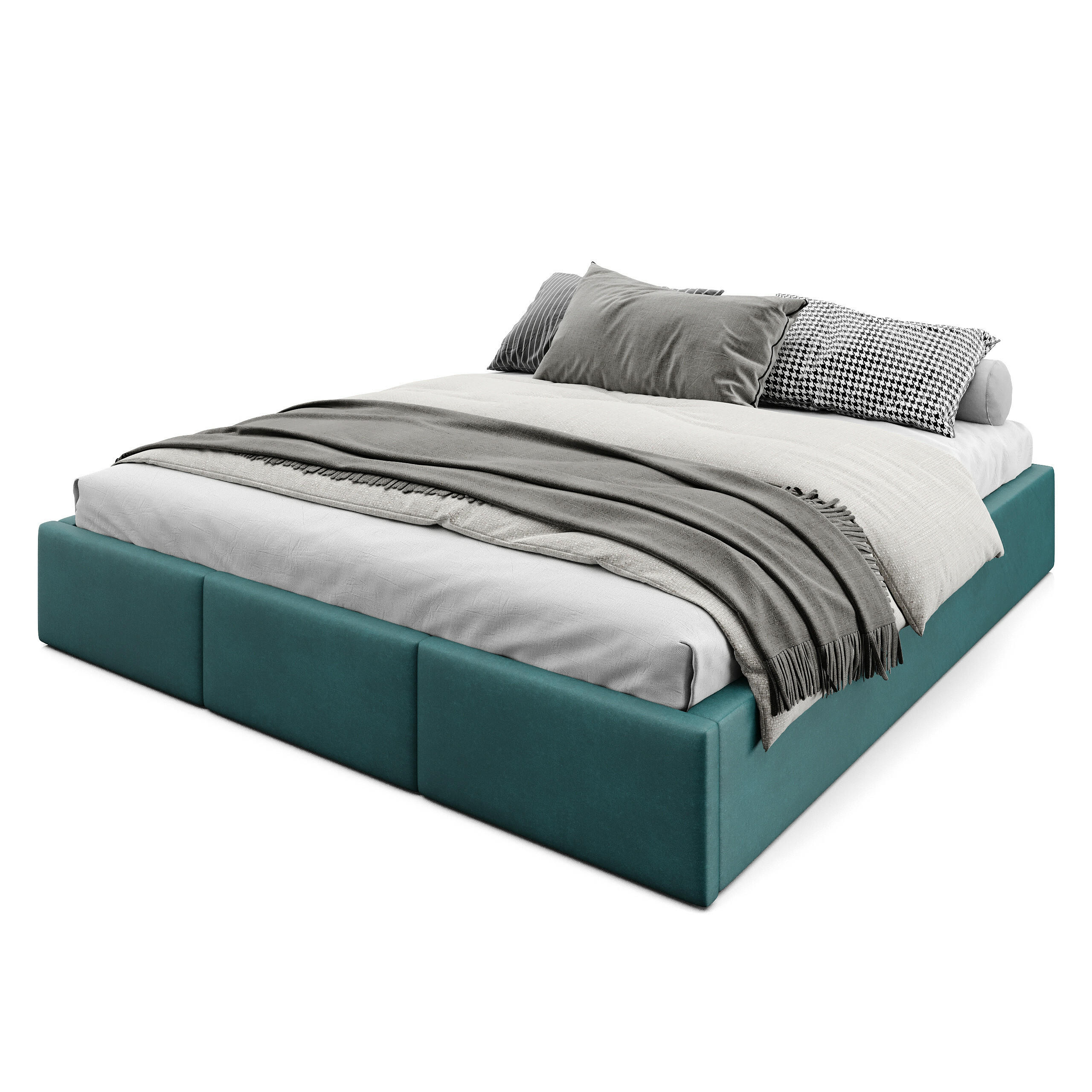 POLSTERBETT für Schlafzimmer Bett mit Stauraum Türkis 180x200cm - Türkis, Holzwerkstoff/Textil (180/200cm) - Muralo