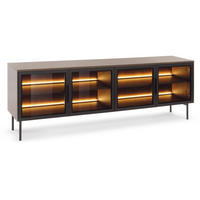TV-SCHRANK mit LED 182 cm Senzia, 4 Türen, Eiche Dunin - Eichefarben, Holz (182/62/39cm) - Emporius