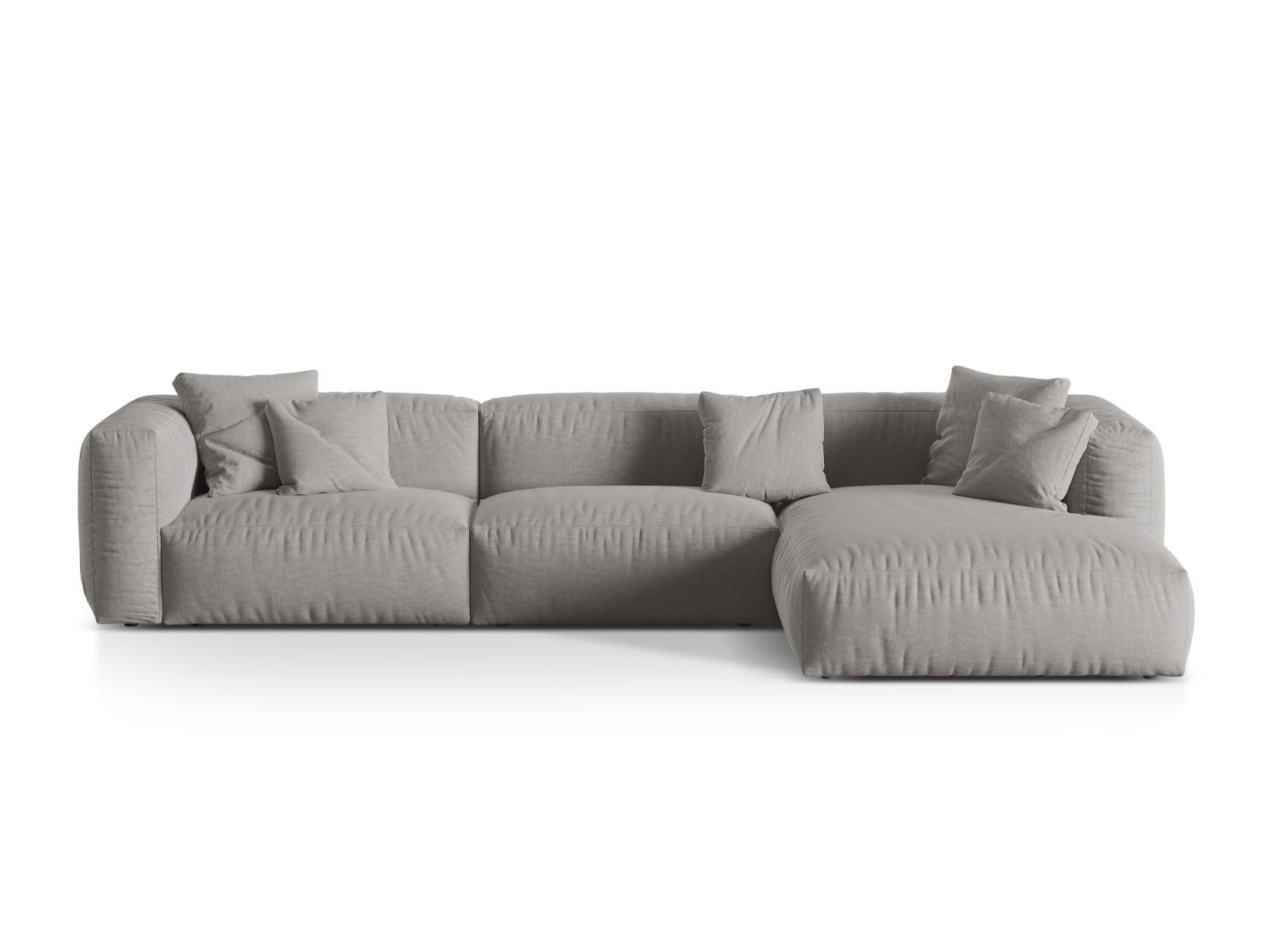 ECKSOFA modular rechts Martina aus strukturiertem Stoff hellgrau 3 Sitzplätze - Hellgrau, Textil (176/332cm) - Micadoni