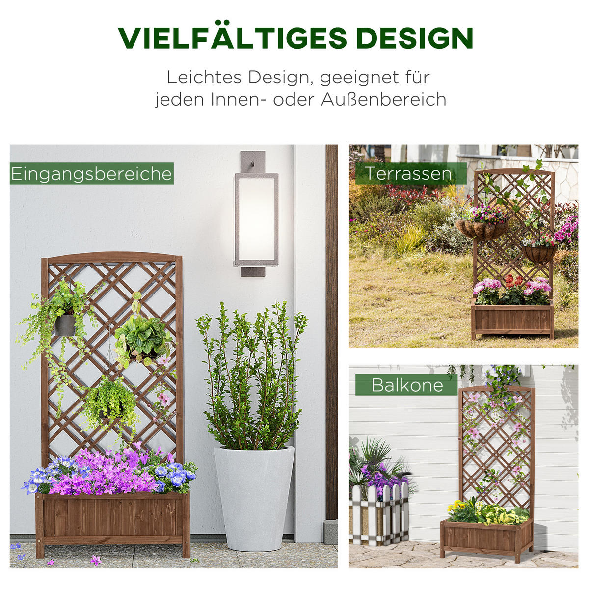 HOCHBEET, Tannenholz, Gelb - Gelb, Holz (30/122/60cm) - Outsunny