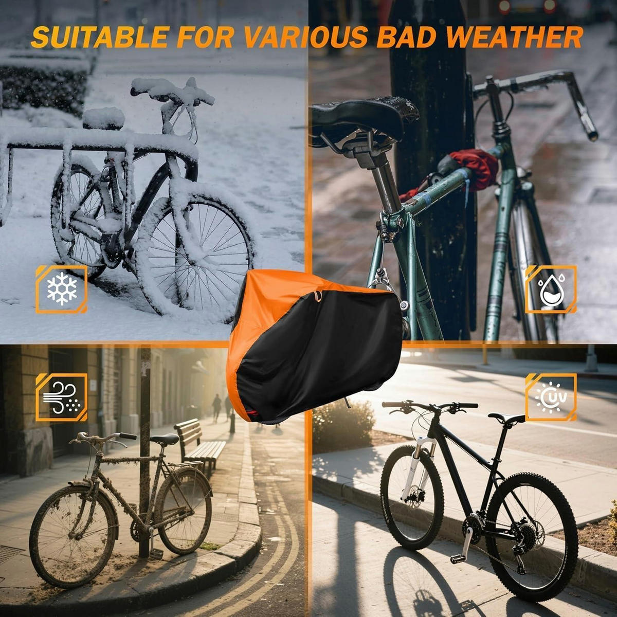FAHRRADABDECKUNG aus 210T Oxford, wasserdicht - Multicolor, Textil (70/200/110cm)
