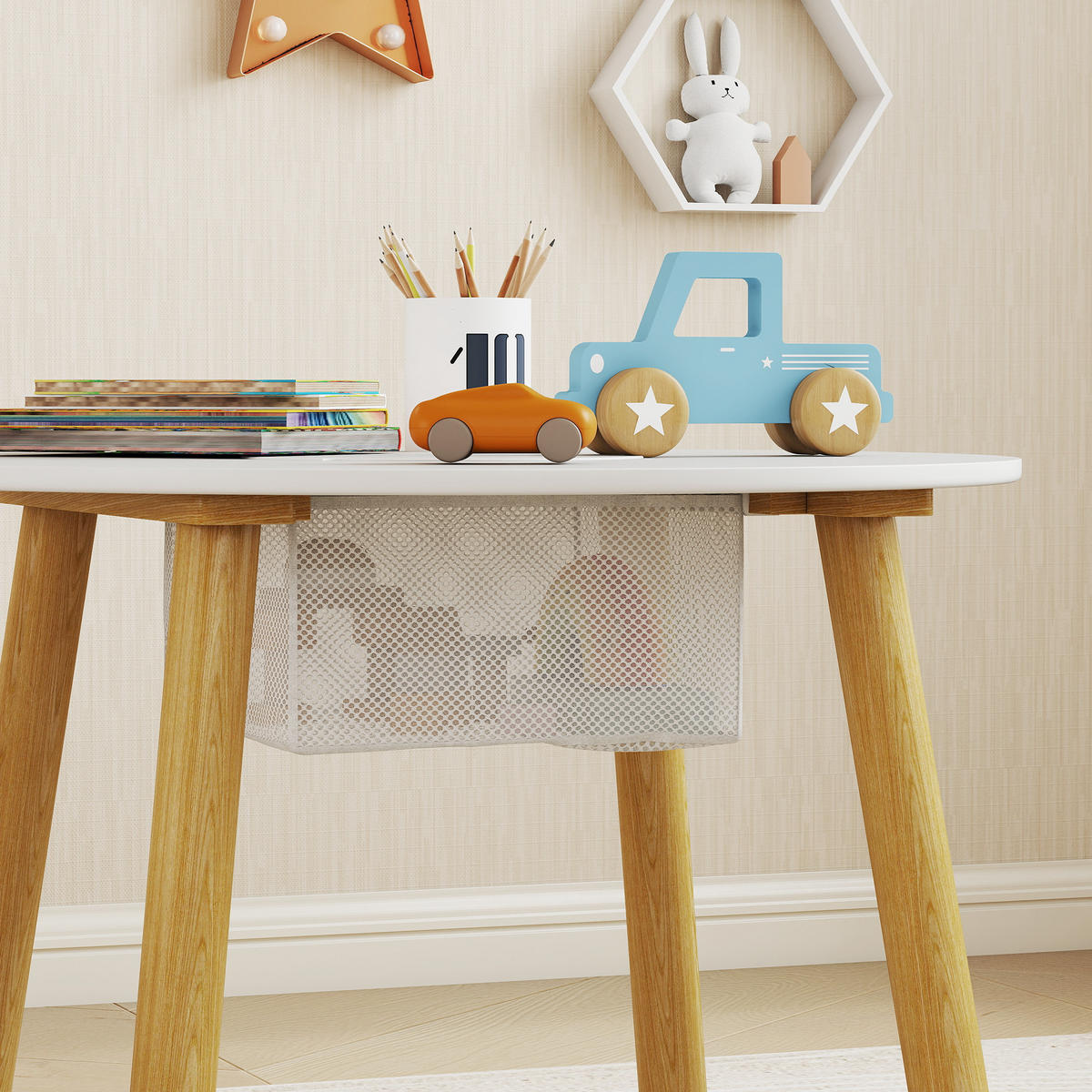 KINDERSITZGRUPPE DE-17543 Naturholz/Weiß - Weiß, Holzwerkstoff (60/44/60cm) - ComfortXL