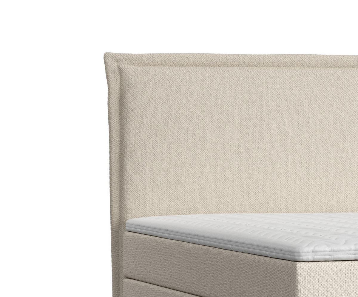 KONTINENTALBETT Calma Beige 120/200 cm mit Matratze und Topper - Beige/Naturfarben, Holz/Holzwerkstoff (120/200cm) - Maison de Reve