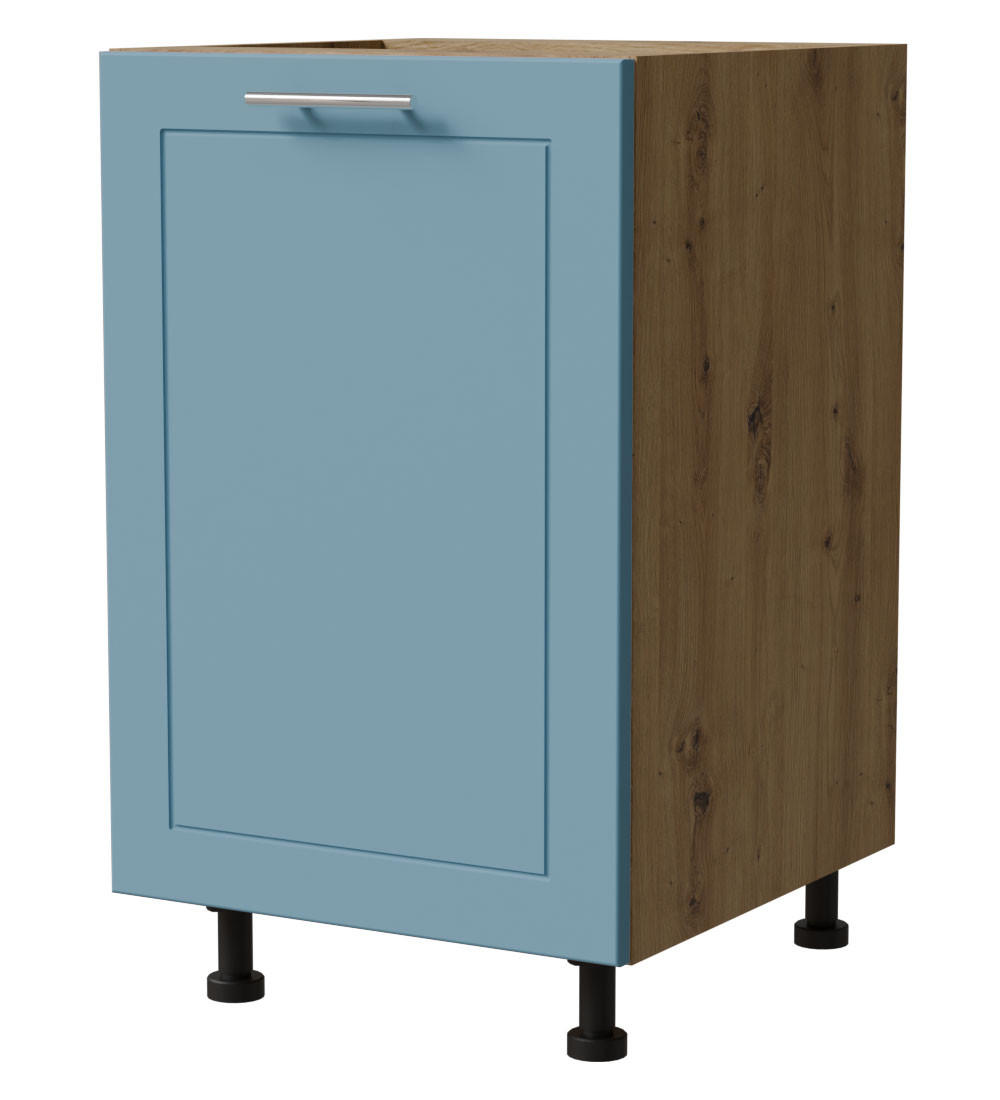 Feldmann-Wohnen Unterschrank Blau, Eiche Artisan 50x82x50 cm