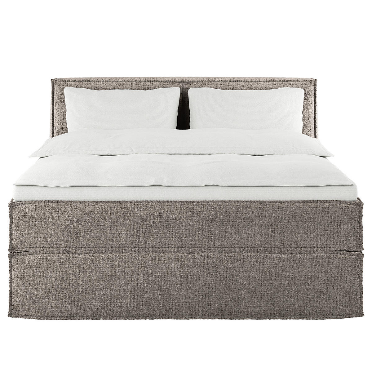 BOXSPRINGBETT mit Kopfteil - Premium - Grau, Textil (160/200cm) - home24
