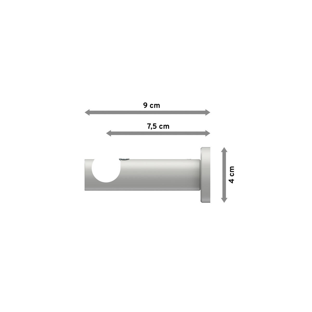 TRÄGER FÜR GARDINENSTANGEN 20 mm Ø, Platon 1-läufig, Weiß - Weiß, Metall (9/4/4cm) - INTERDECO