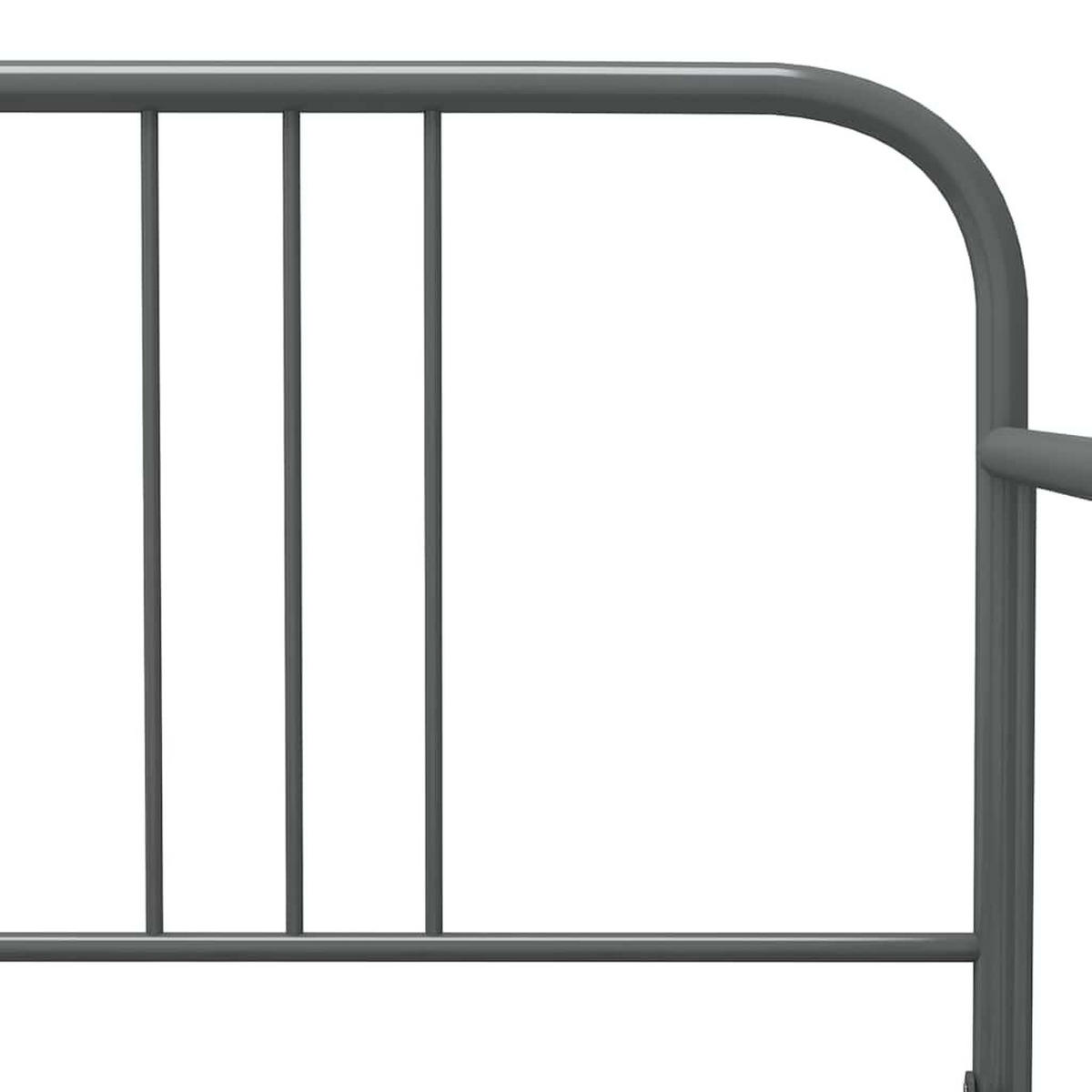 AUSZIEHSOFA Bettgestell Grau Metall 90/200 Cm - Grau, Textil (90/200cm) - vidaXL