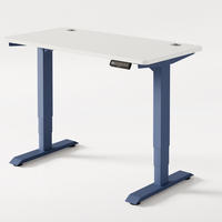 SCHREIBTISCH Elektrisch Höhenverstellbarer HomePro 120x60cm Blau/Weiß mit Memory-Funktion, Anti-Kollisions Technologie - Blau/Weiß, Holzwerkstoff (60/120/72cm) - Desktronic