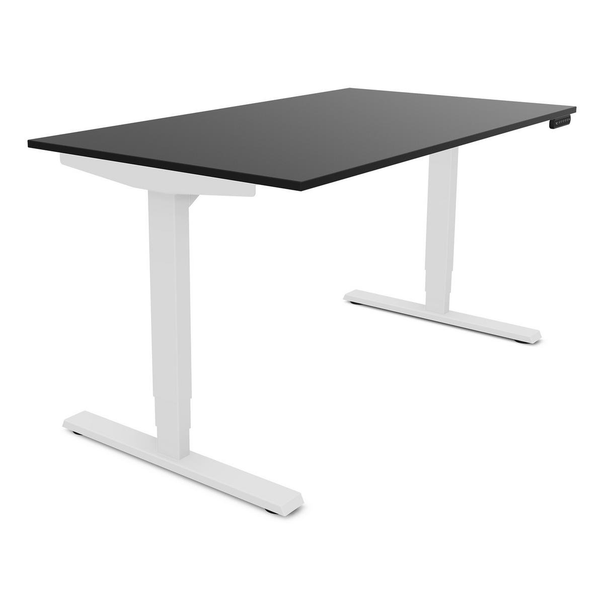 SCHREIBTISCH Elektrisch höhenverstellbarer Schreibtisch Y-Line Schwarz Signalweiß 120/70/62-127cm - Schwarz/Weiß, Holzwerkstoff/Metall (70/120/127cm) - ASSMANN