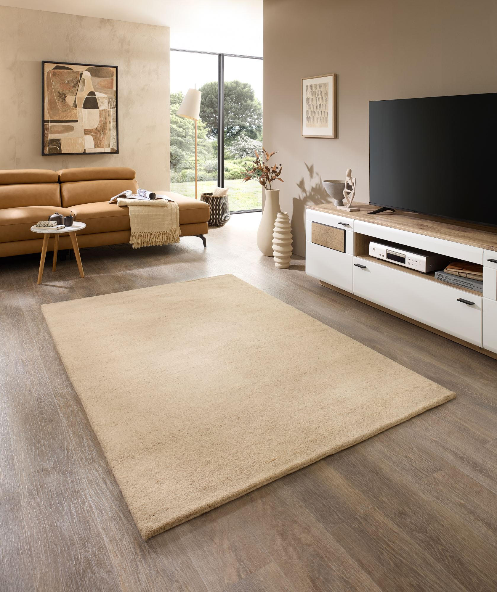 WOLLTEPPICH Terra 70x140 cm - Sandfarben, Textil (70/140cm) - Natur Pur