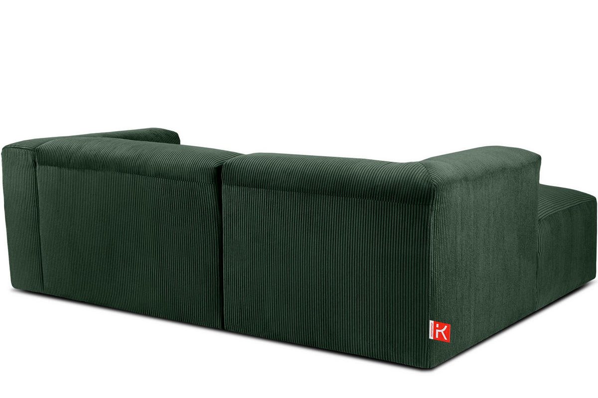 ECKMODULSOFA-LINKS BUFFO 3/4 Sitzer mit extrem weicher Sitzfläche, Kordstoff, dunkelgrün - Dunkelgrün, Textil (237/180cm) - KONSIMO®