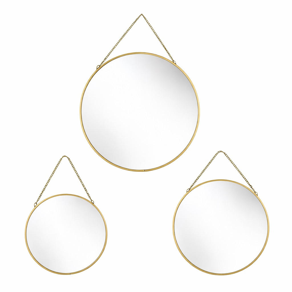 SPIEGEL Alexia 3er Set gold 28/3/28 cm Glas - Goldfarben, Metall (28/28/3cm) - Mondex