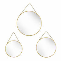 SPIEGEL Alexia 3er Set gold 28/3/28 cm Glas - Goldfarben, Metall (28/28/3cm) - Mondex