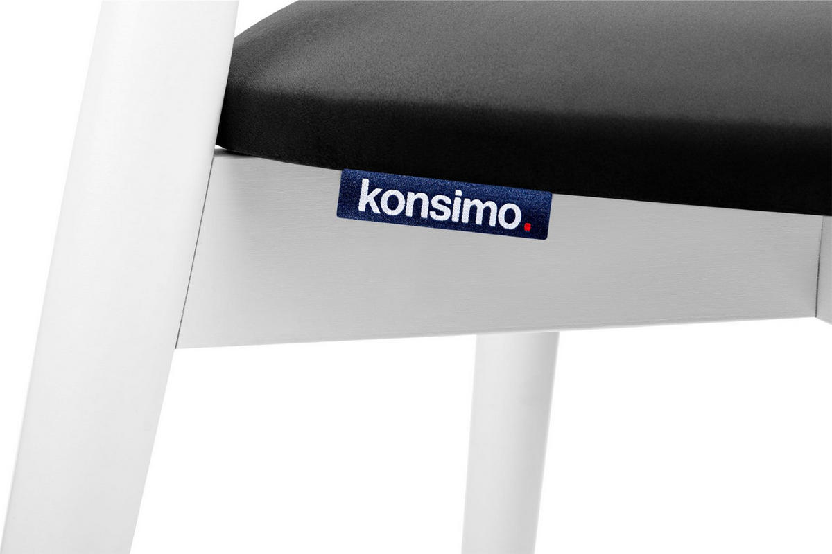 ESSZIMMERSTÜHLE RABI (2er-Set), schwarz / weiß - Schwarz/Weiß, Holz/Buchenholz (47/79/45cm) - KONSIMO®