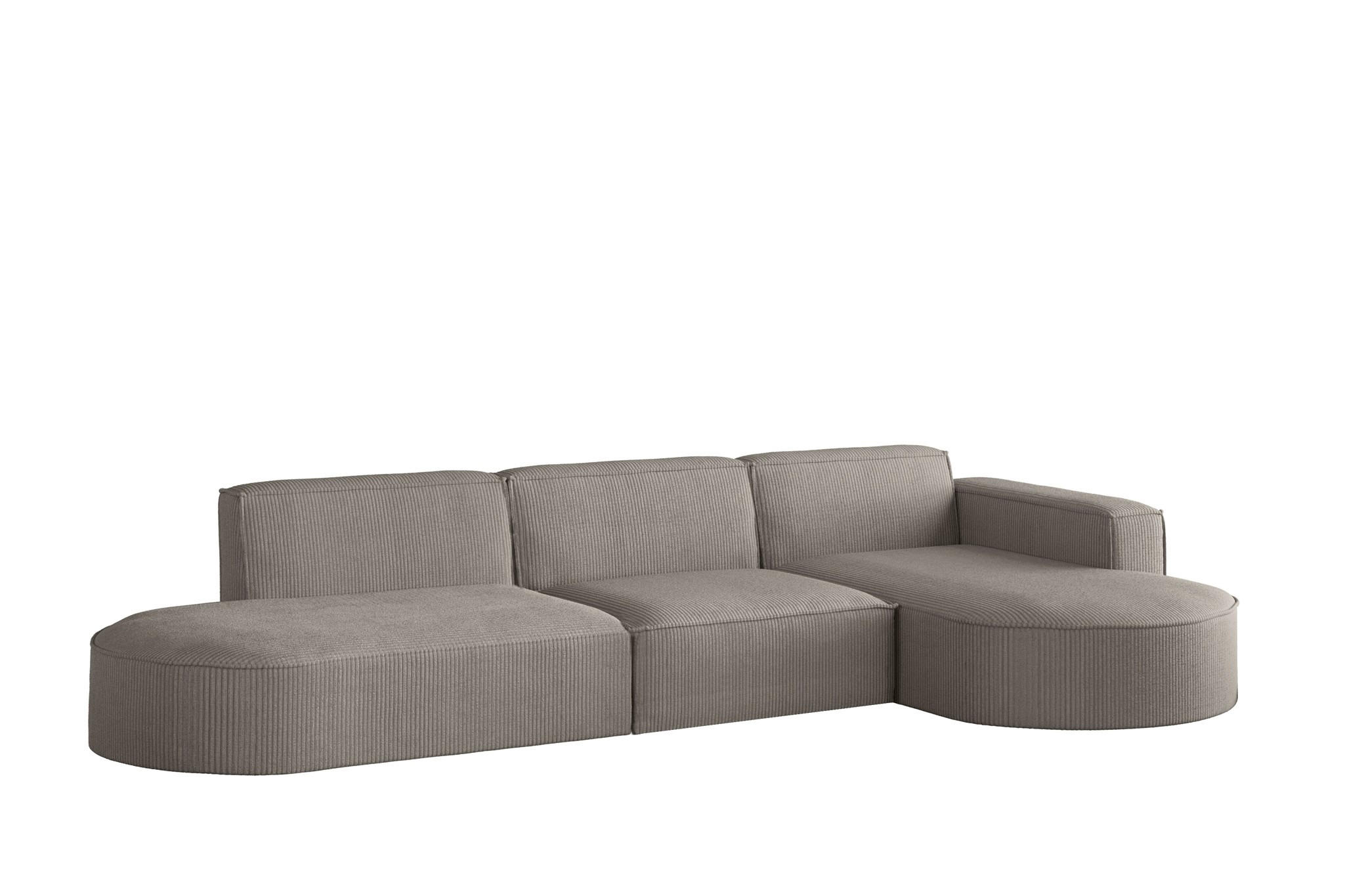 ECKSOFA Palma In Scala - Grau, Holzwerkstoff/Textil (296/165cm) - Fun Möbel