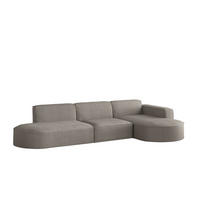 ECKSOFA Palma In Scala - Grau, Holzwerkstoff/Textil (296/165cm) - Fun Möbel