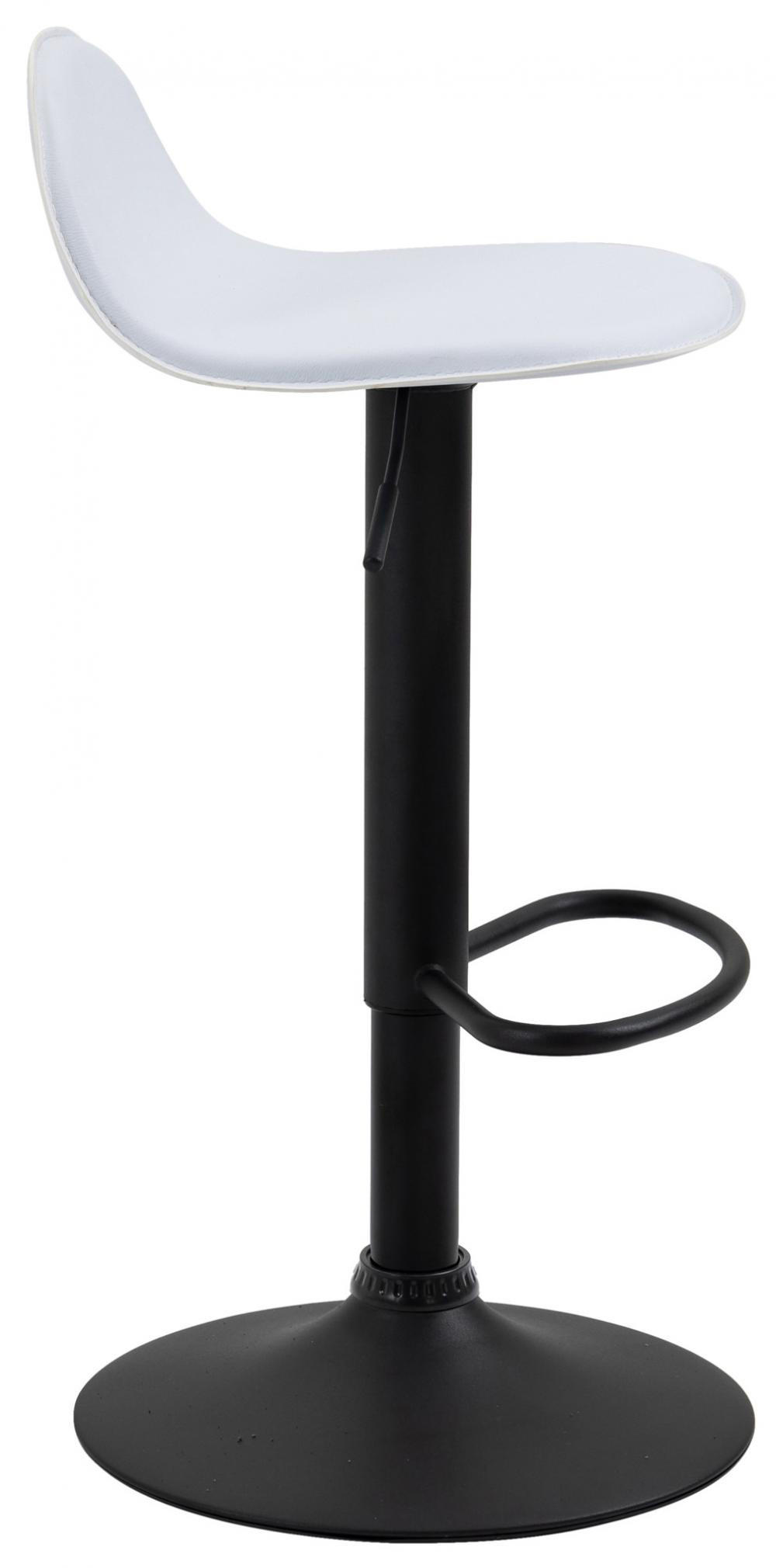 BARHOCKER Lederlook weiß - Walnussfarben/Schwarz, Textil/Metall (39/73/41cm) - CLP