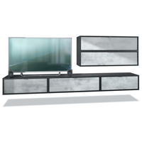 WOHNWAND Lana Fronten in Beton Oxid Optik - Hellgrau, Holzwerkstoff (260/150/37cm) - Vladon