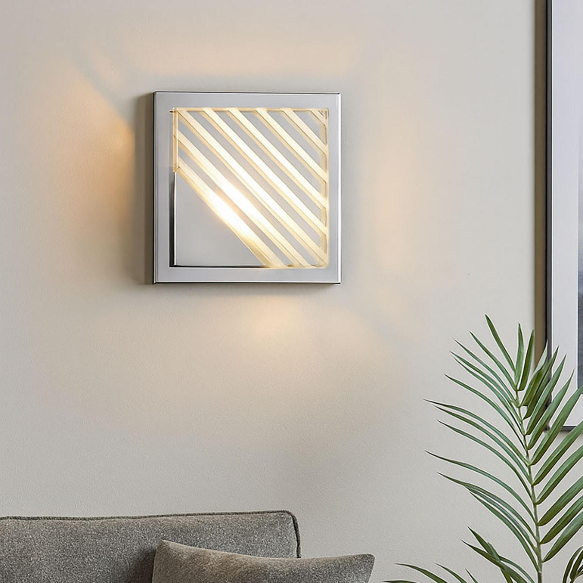 LED WANDLEUCHTE MIA Chrom Silber Aluminium - Silberfarben, Metall (15/6.5/15cm) - Esto