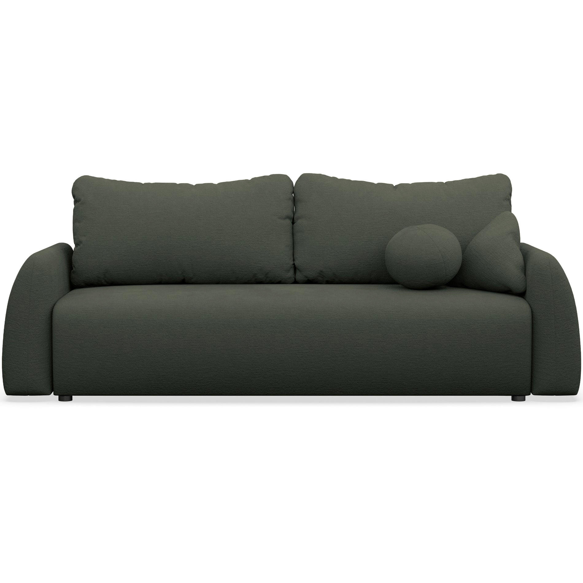 3-SITZER SOFA Nubelle dunkelgrün Chenille-Bezug, wasserabweisend - Dunkelgrün/Schwarz, Kunststoff/Textil (244/85/93cm) - Selsey