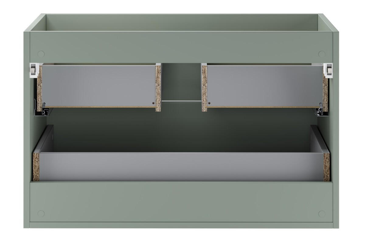 WASCHTISCHKOMBI 80 cm 3 Teile - Aster Green A BM413 in Grün Matt - Schwarz/Grün, Holz/Keramik (80/52.2/46cm)