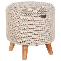 HOCKER Beige Mardan - Beige/Braun, Naturmaterialien (40/40/40cm) - Beliani