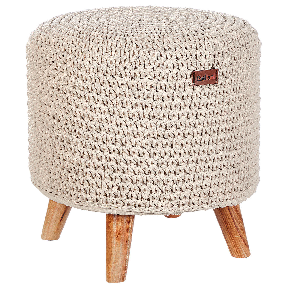 HOCKER Beige Mardan - Beige/Braun, Naturmaterialien (40/40/40cm) - Beliani