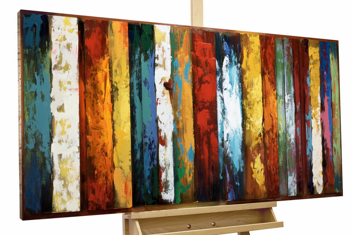 METALLBILD Bunt 120/60 cm - Multicolor, Metall (120/60cm) - KUNSTLOFT