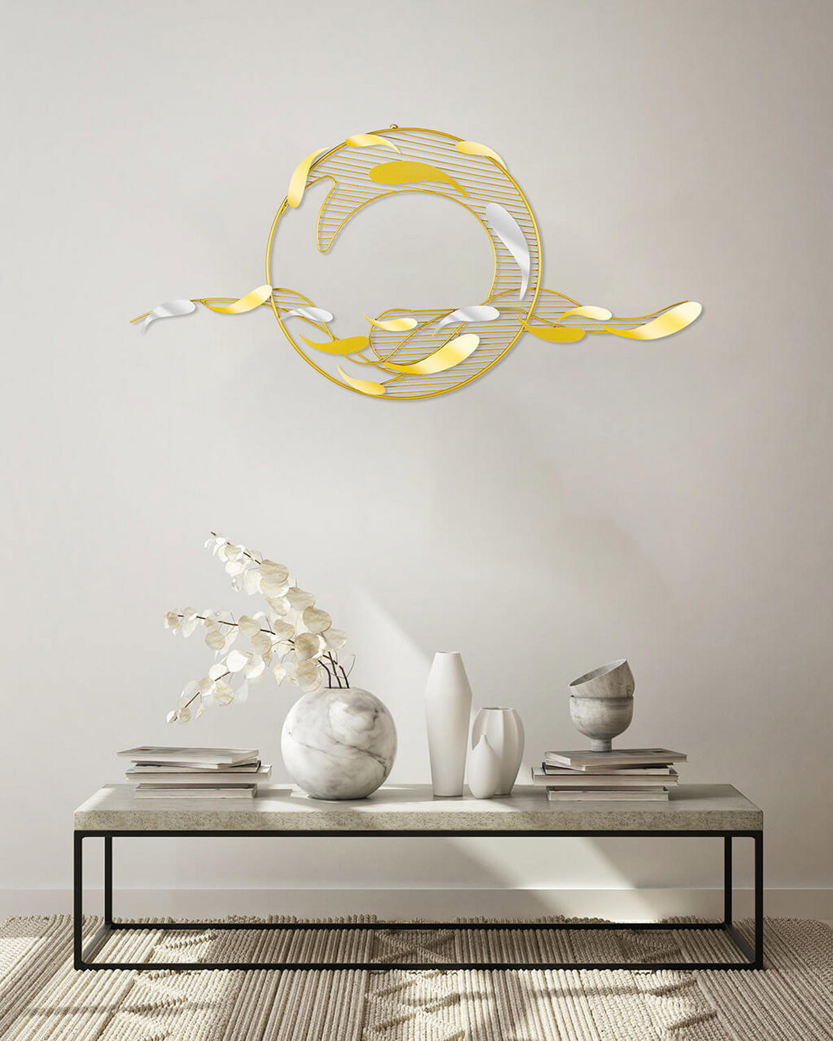 WANDDEKO Gold 121/53 cm - Goldfarben/Kupferfarben, Metall (3.2/53/6cm) - KUNSTLOFT