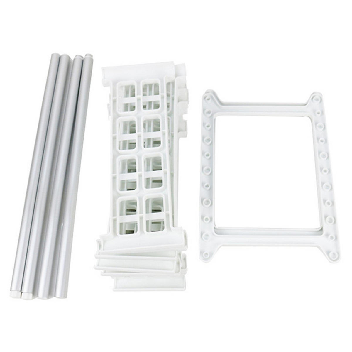 KÜCHENREGAL 2-Stufig Verstellbar Metall - Silberfarben/Weiß, Kunststoff/Metall (70/39/26.5cm) - Livingandhome