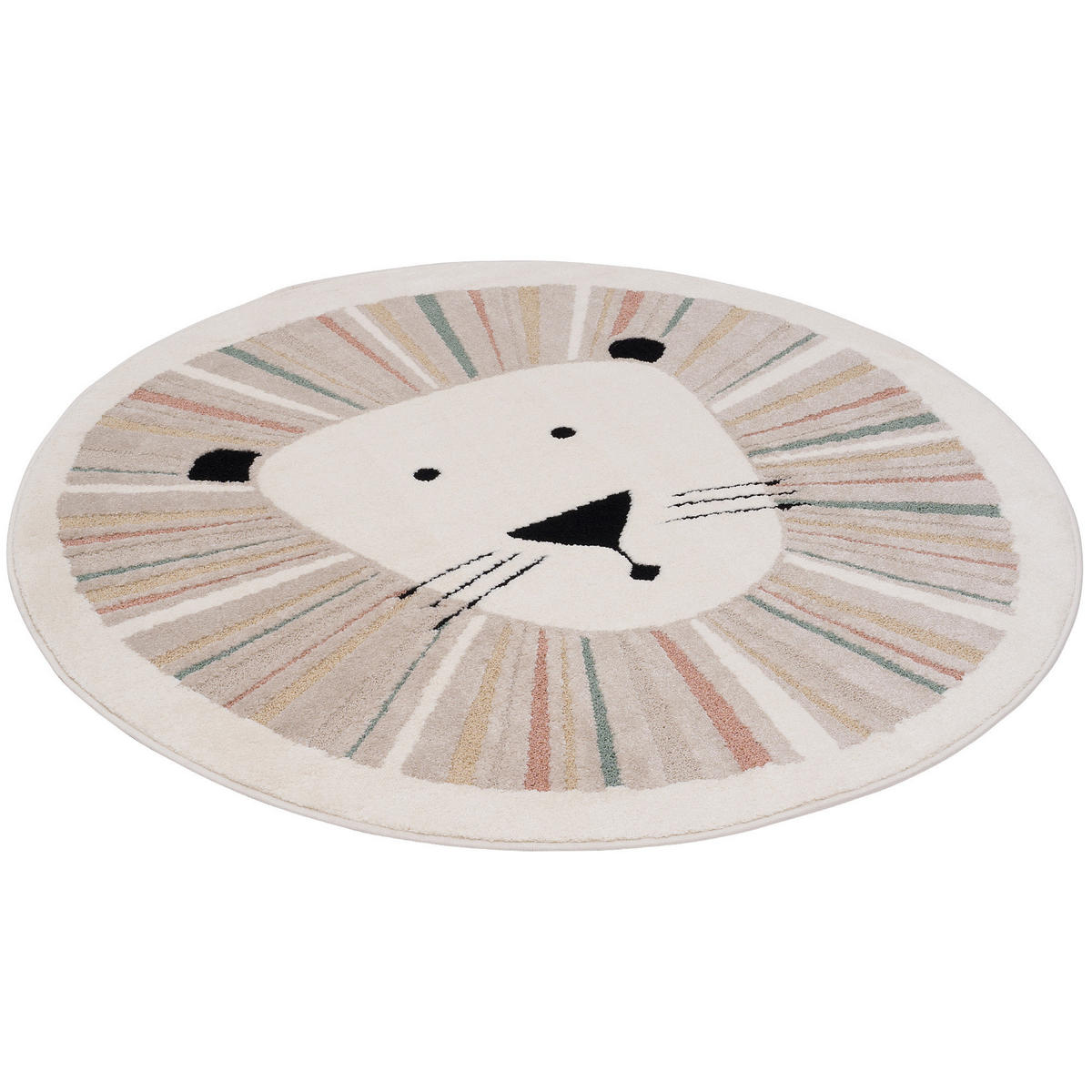 KINDER TEPPICH HAPPY KIDS - Beige/Schwarz, Textil (120/120cm) - Pergamon
