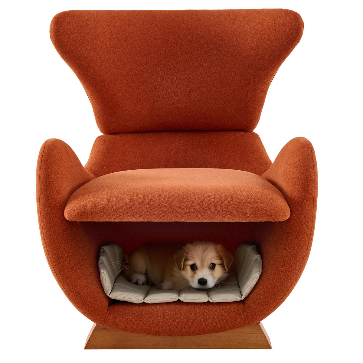 SESSEL DE-33436 mit Walhai-Look mit Haustierhöhle Ziegelrot - Orange, Holzwerkstoff (69/76/66cm)