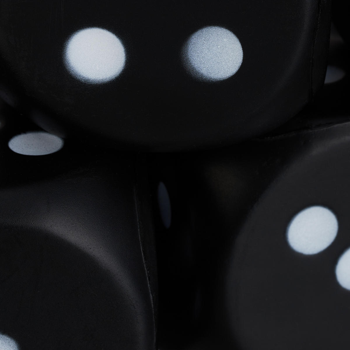 6xSCHAUMSTOFFWÜRFEL - Schwarz, Kunststoff (7.5/7.5cm) - Relaxdays