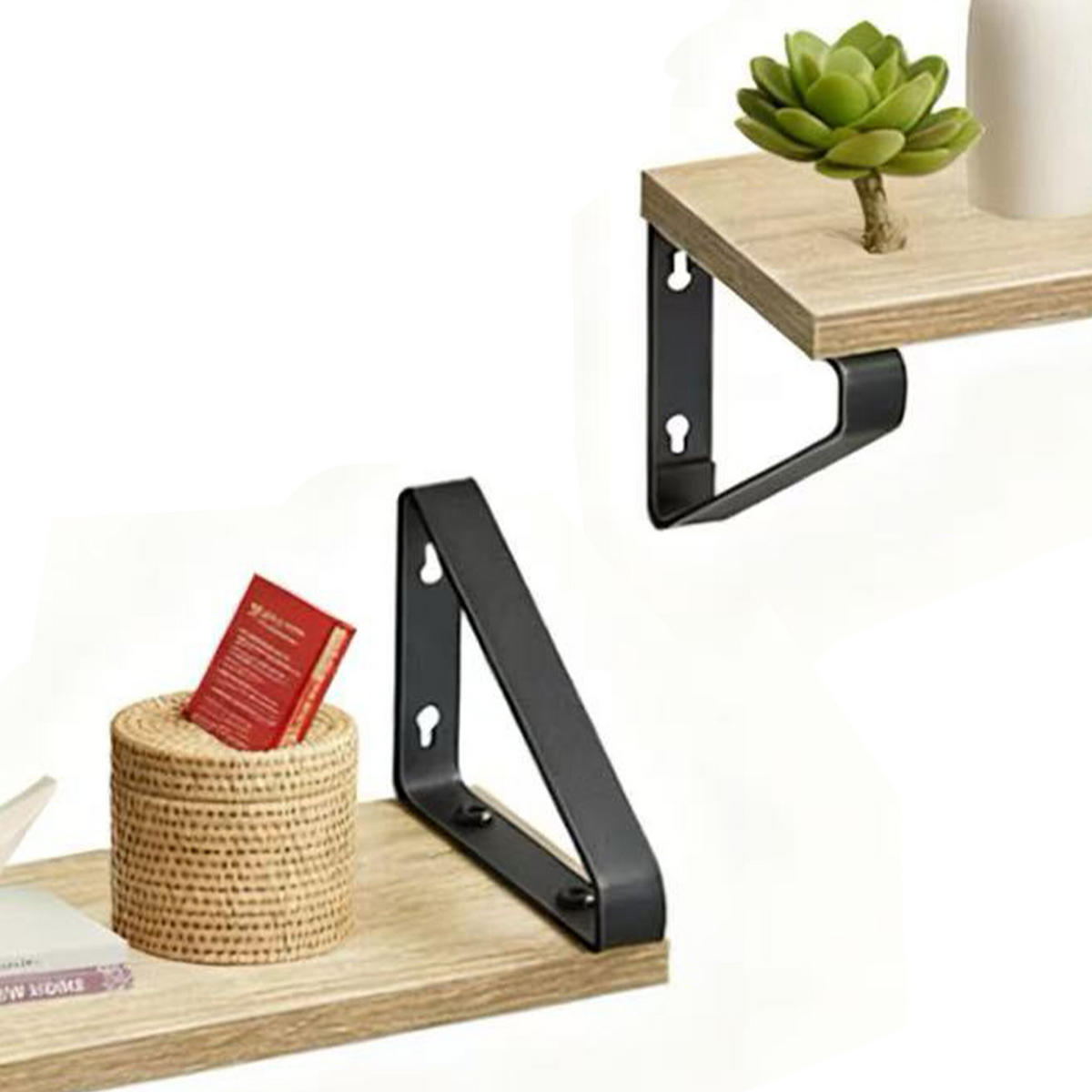 WANDREGAL-SET - Hellbraun, Holzwerkstoff/Metall (40/11/12cm) - Relaxdays