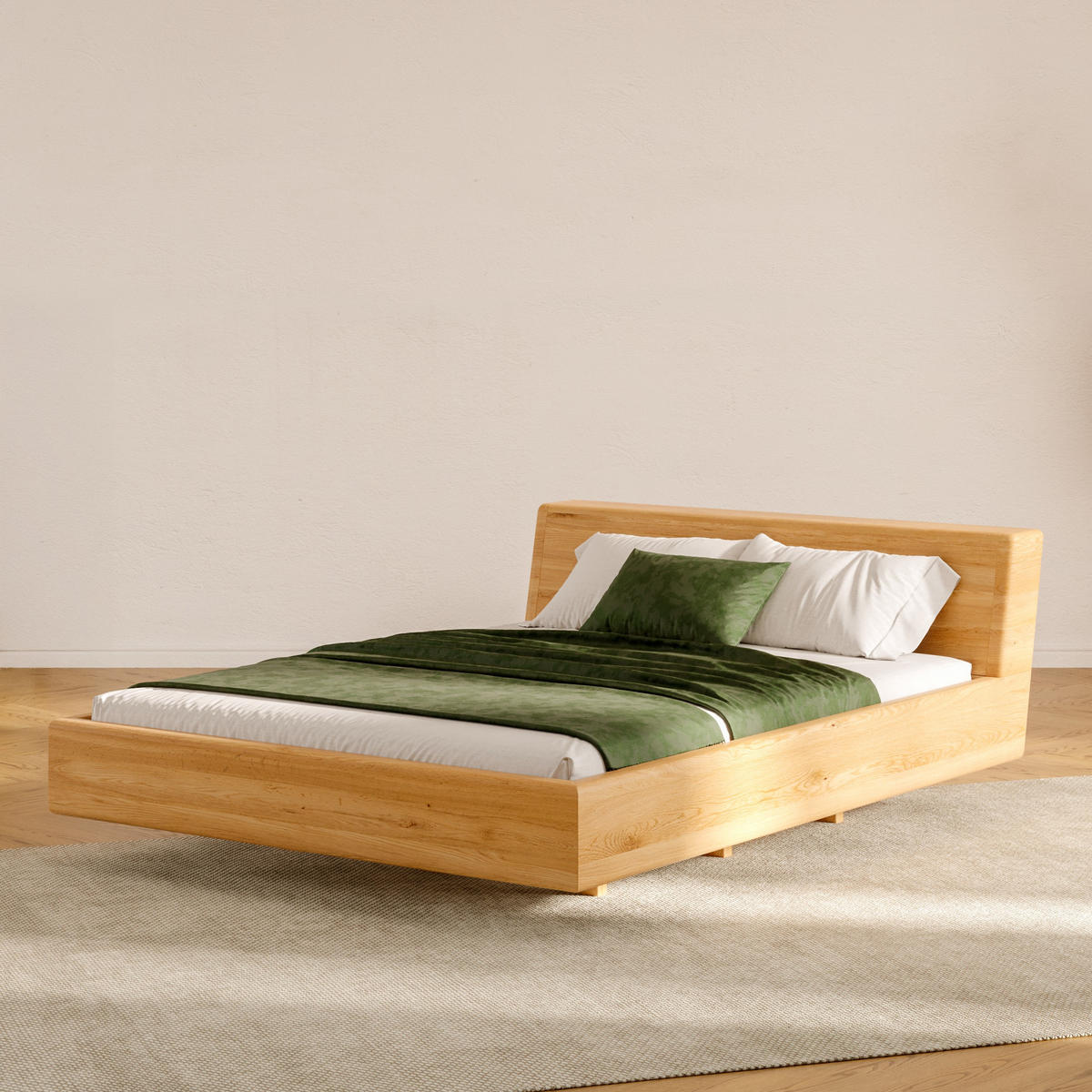 MASSIVHOLZBETT Calma Tilt aus Eiche 200x200 cm - Eichefarben/Braun, Holz (200/200cm) - Danzz
