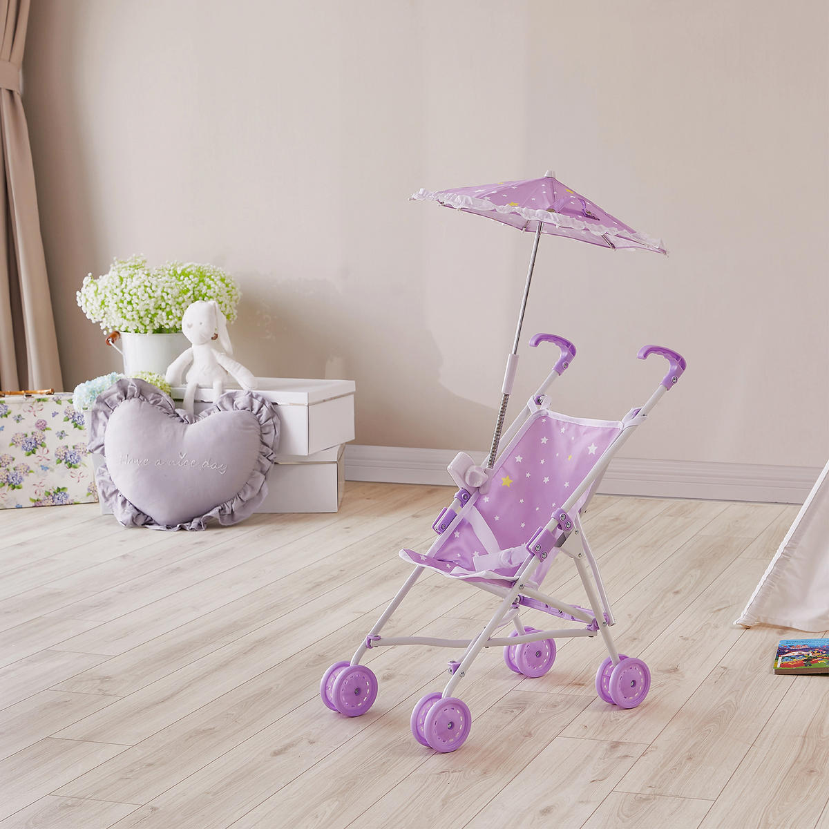 PUPPENWAGEN Babypuppenwagen, Lila, 53cm - Lila, Kunststoff (27/53/49cm) - Teamson Kids