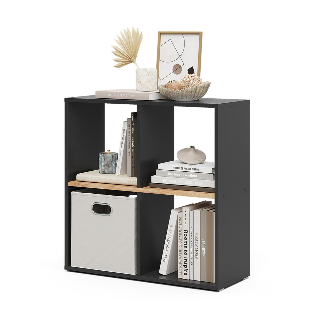 RAUMTEILER Tetra Anthrazit/Goldkraft Eiche 72.6 x 72 cm - Honigeiche/Anthrazit, Holzwerkstoff (72/72.6/29cm) - Vicco