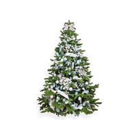 LAALU WEIHNACHTSBAUM geschmückt künstlich mit 85 Stk Kugeln SKY SILVER 180 cm mit Metallständer - Blau/Silberfarben, Kunststoff (180cm) - LAALU