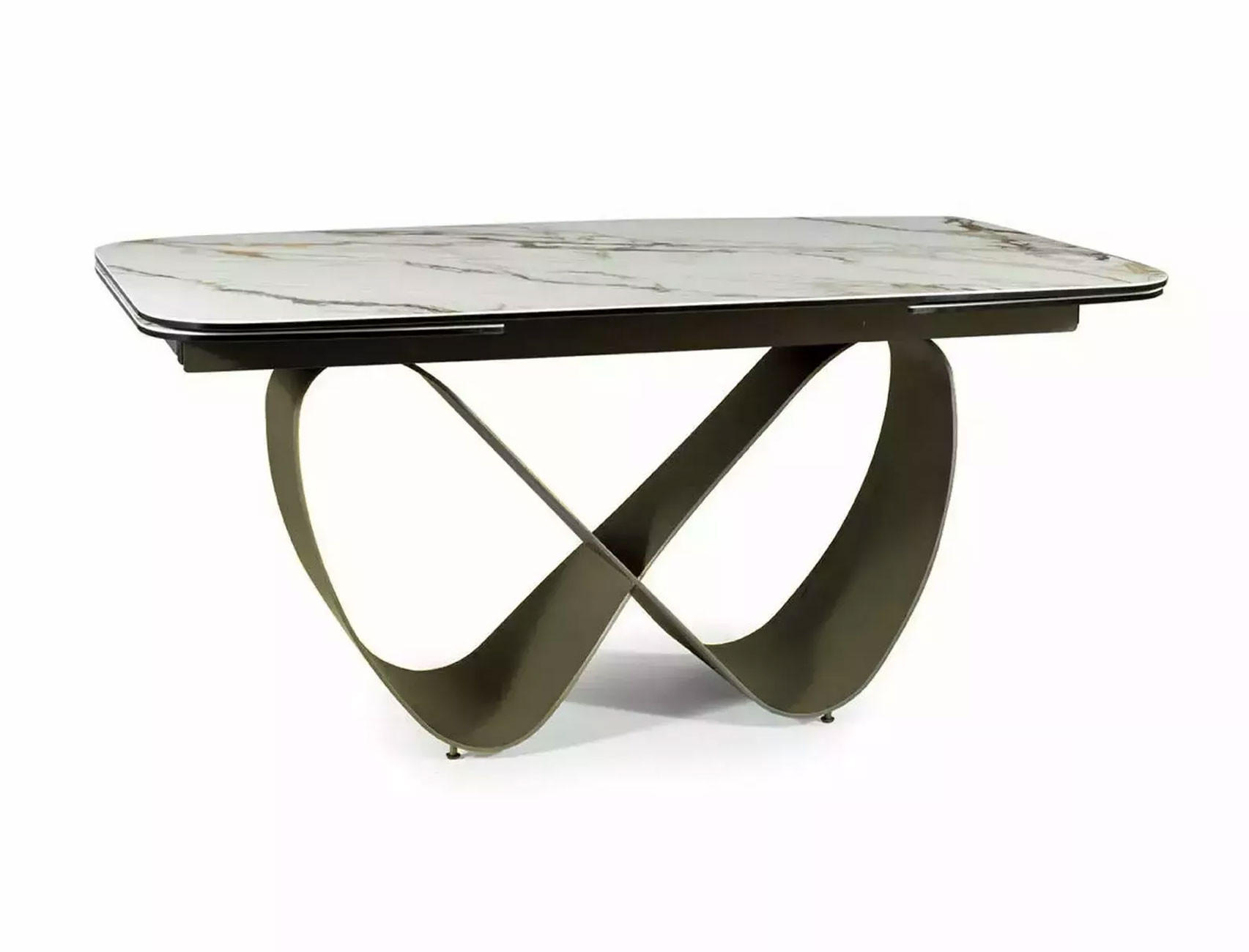 ESSTISCH Finity Weiß Marmor / Kupferfarben 160-240 / 90 / 75cm - Weiß/Kupferfarben, Holz/Metall (90/240/75cm) - Feldmann-Wohnen