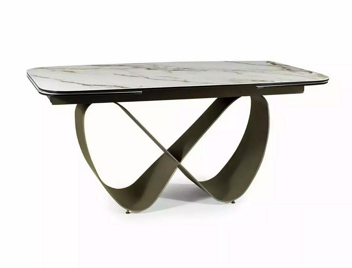 ESSTISCH Finity Weiß Marmor / Kupferfarben 160-240 / 90 / 75cm - Weiß/Kupferfarben, Holz/Metall (90/240/75cm) - Feldmann-Wohnen