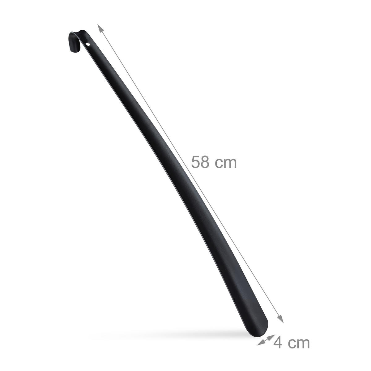 2XSCHUHLÖFFEL - Schwarz, Metall (4/58/4.5cm) - Relaxdays