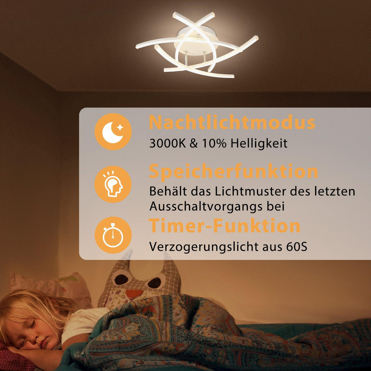 LED-DECKENLEUCHTE Mack 52/52/13cm - Weiß, Metall (52/52/13cm) - Nettlife