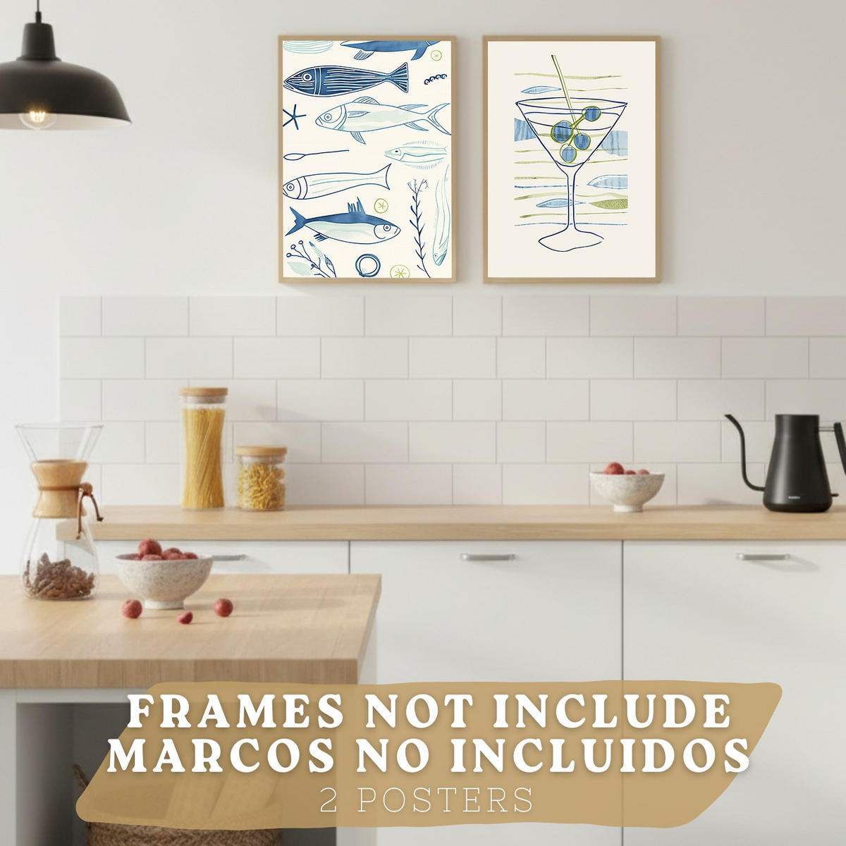 PLAKAT Sada 2 Martini A3 bez rámu - čirá, papír (29.7/1/42cm) - Nacnic