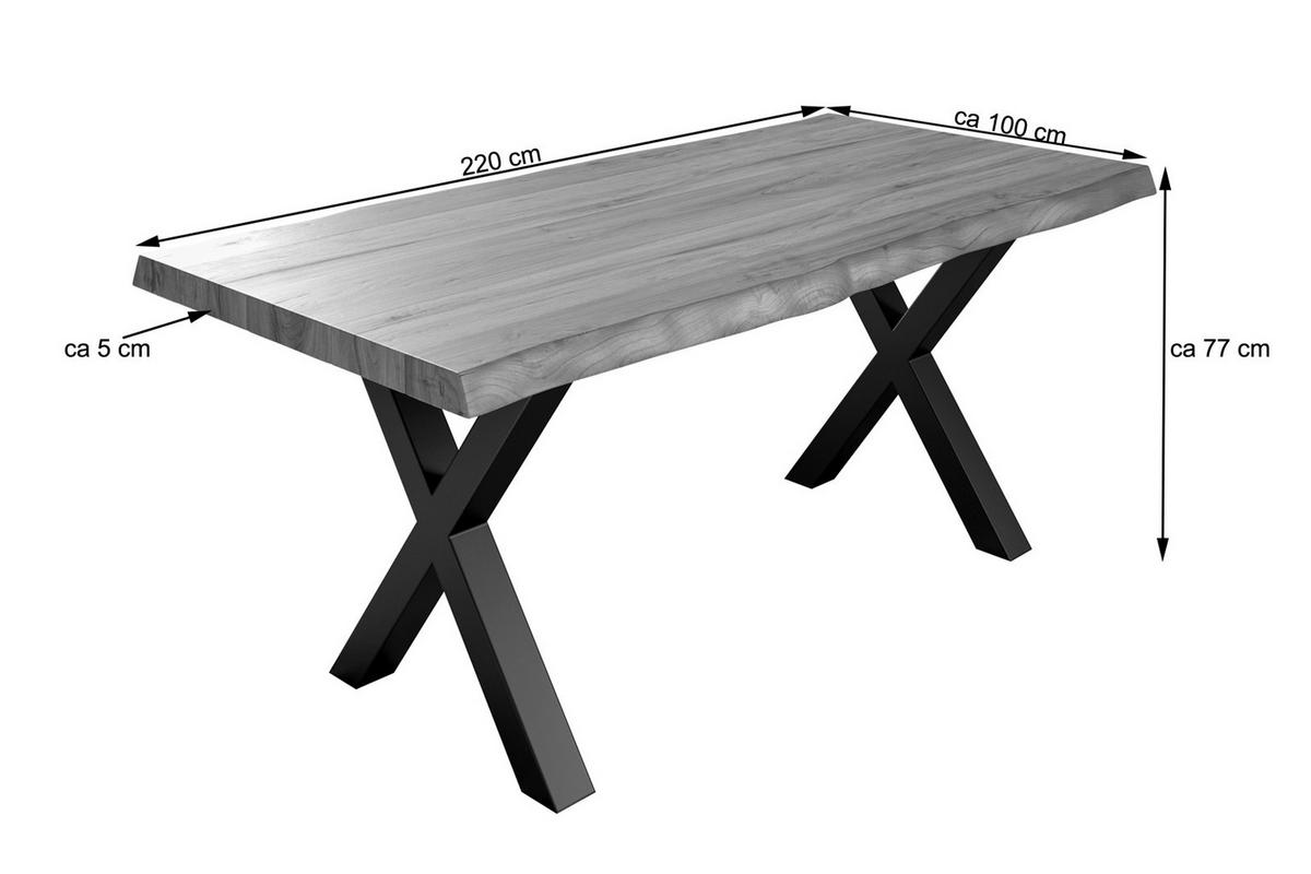 ESSTISCH XEREZ - Beige/Schwarz, Holz/Metall (100/220/79cm) - SAM